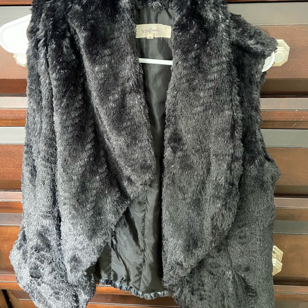 Black Fur Vest